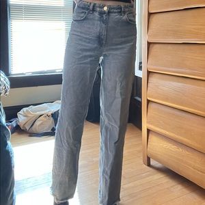 Zara High Rise Full Length Jeans Light Wash 6